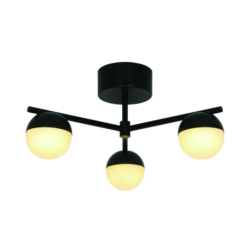 Lampa sufitowa Contina – czarna + 3 klosze szklane NO2512096003 - Nordlux Okazja